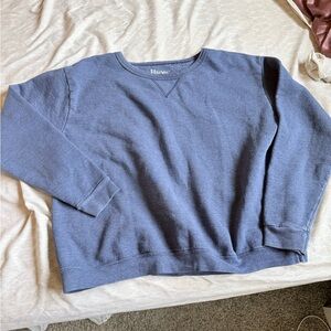 Hanes Blue Off-the-Shoulder Sweater
